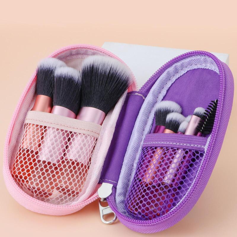 Makeup Brush Set with Storage Bag, 1 Set Professional Makeup Brush Set with Puff, Makeup Tools for Women & Girls, Travel Makeup Brush Kit, Christmas Gift