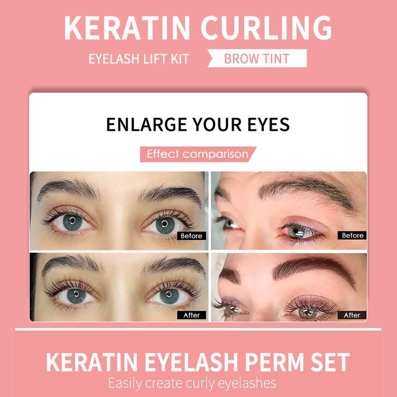 Professional Lash Lift & Tint Kit, 1 Box Professional Semi-permanent Curling Eyelash Perm Eyebrow Dye Kit, Suitable for Salon & Home Use