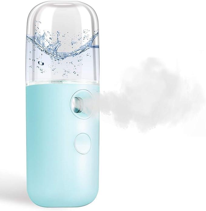 Nano Facial Steamer, Handy Mini Mister, USB Rechargeable Mist Sprayer, 30ml Visual Water Tank Moisturizing&Hydrating for Face, Daily Makeup, Skin Care, Eyelash Extensions Comfort