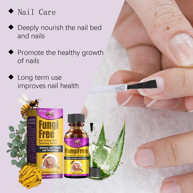 Bee Venom Gray Nail Care Serum, Nail Care Serum, Nail Supplies, Nail Strengthening Serum, Comfort Nail Care Tool for Women & Men, Daily Nail Care Products, Christmas Gift