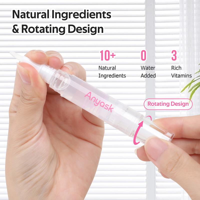 Anyask Nail Growth Oil Jojoba, Organic Cuticle Oil pens for Nourishes and Moisture, Nail Strengthener for Brittle Breaking Thin Nails, Nail Care