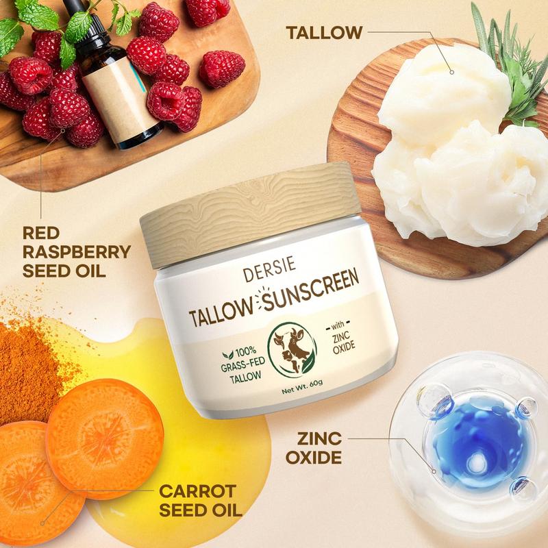 Whipped Beef Tallow Balm: Face Moisturizer with Emu Oil, Blue Cypress & Sandalwood, Fresh Herbal Scent, Eczema Relief, Sensitive Skin Friendly 2.12 OZ