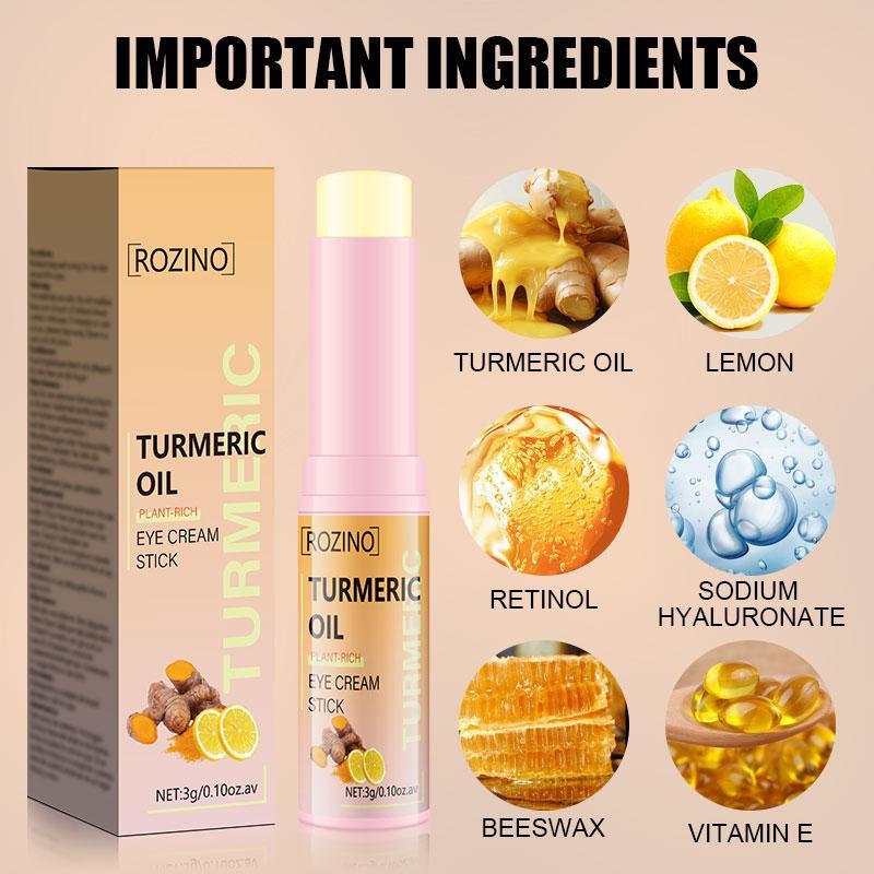 Turmeric Eye Cream Stick (1 Box), Natural Eye Care Product, Eye Moisturizer Stick, Moisturizing Eye Cream for Dark Circles, Puffiness, Dry Skin, and Eye Bags