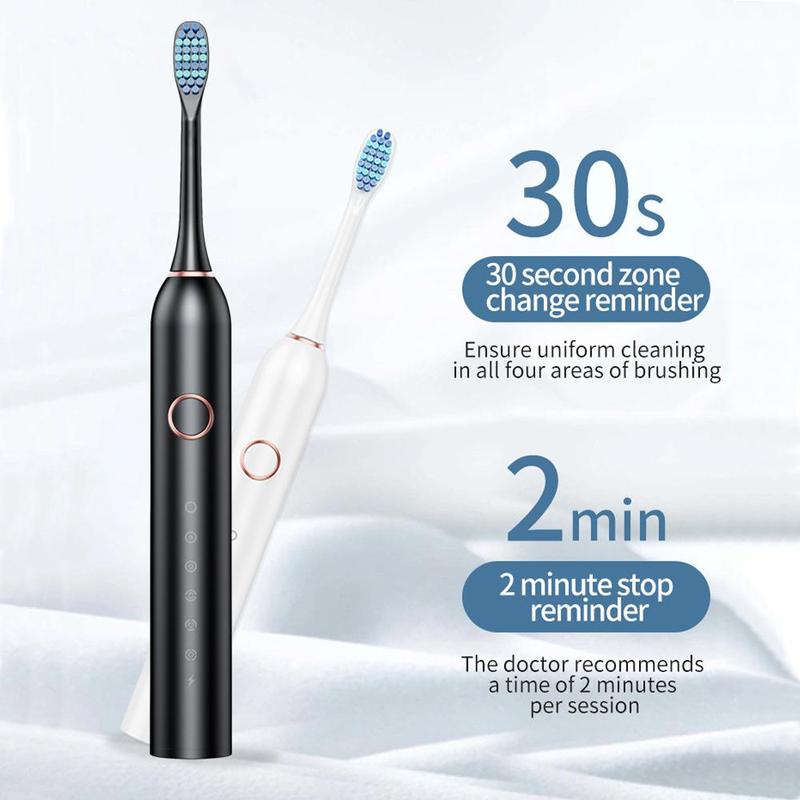 Portable Electric Toothbrush, 1 Set Electric Toothbrush with 6 Cleaning Modes & Time Reminder, Oral Care Product for Adults