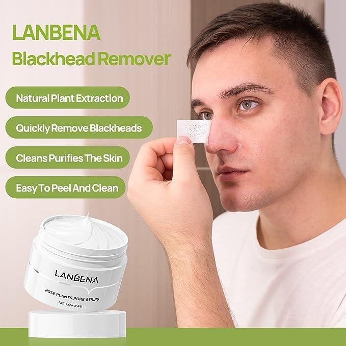 Lanbena Blackhead Whiteheads Remover Mask Facial Peeling Nose Strip Acne Deep Cleansing 30g All Skin Types Skincare Clear