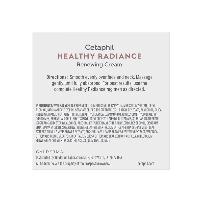 Cetaphil Face Cream, Healthy Radiance Renewing Cream, Visibly Reduces Look of Dark Spots, Brightening Lotion, Designed for Sensitive Skin, Hypoallergenic, Fragrance Free, 1.7oz