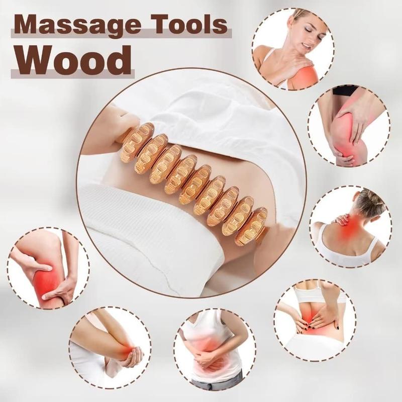 Wooden Massage Tool Set, 6 Counts set Wooden Massager for Body Shaping, Manual Massage Tools for Women & Men, Christmas Gift