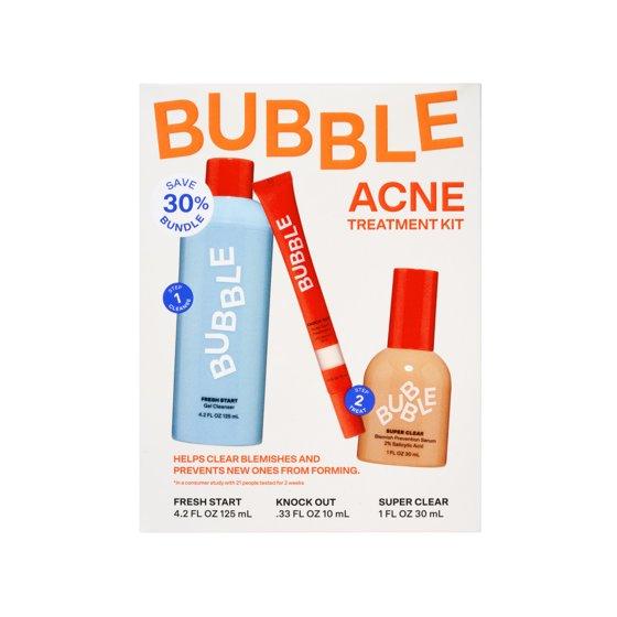 Bubble Skincare Acne Kit, All Skin Types, 3 Items Included