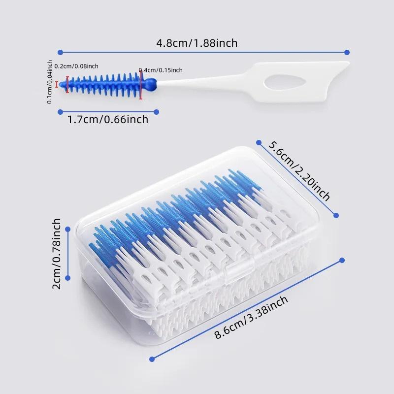 Silicone Interdental Dental Floss, 160pcs Deep Cleaning Interdental Toothpicks, Tooth Cleaning Tool for Home & Travel