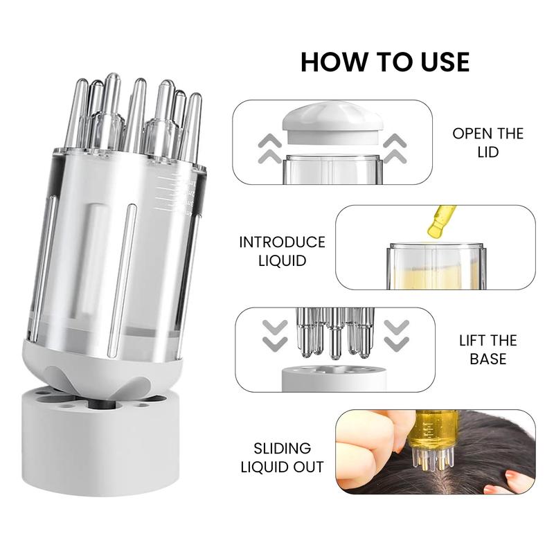 Portable Hair Oil Scalp Applicator Comb & Massager for Hair Growth – Essential Oil Serum Guide Comb for Men & Women