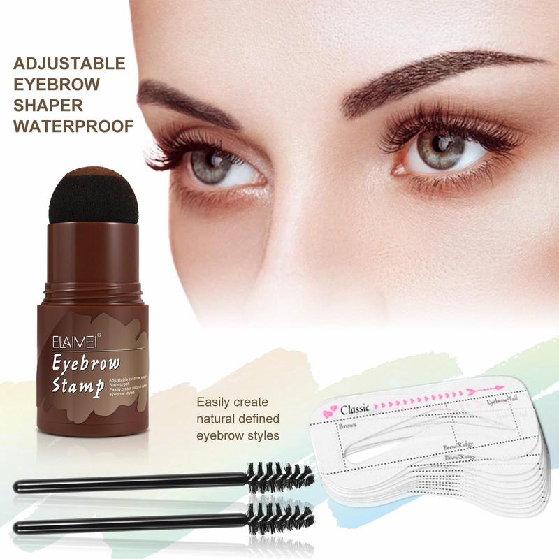 Eyebrow Stamp Set, 13pcs set Eyebrow Stamp with 2 Eyebrow Brushes & 10 Eyebrow Stencils, Women's Adjustable Eyebrow Shaping Stamp Set, Eye Makeup Tool