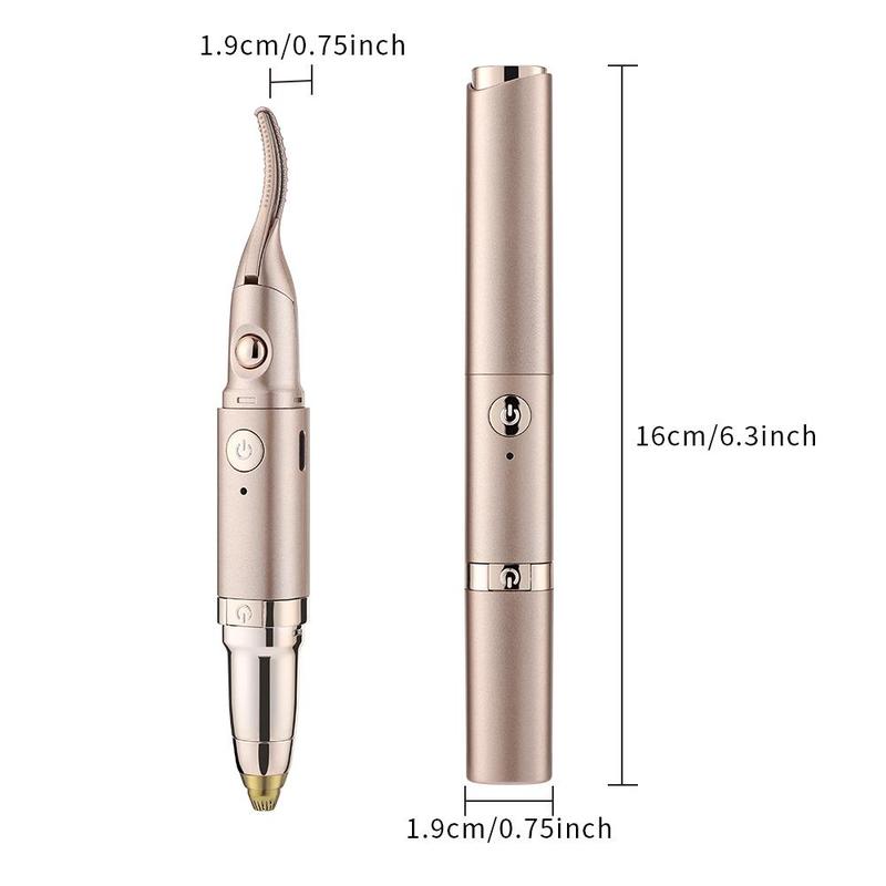 Portable Electric Eyelash Curler, 1 Box 2 in 1 Heated Eyelash Curler & Eyebrow Trimmer, 2 Temperature Control Eyelash Curler, Women's Makeup Tools