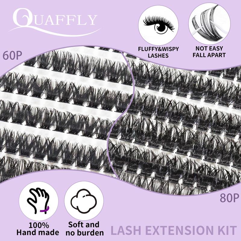 Individual False Eyelashes Kit, 1 Box Natural Look Eyelash Extensions, Self Grafting Curl Eyelashes, Professional Eye Makeup Accessories for Women, Makeup Products, Girlfriend Gifts, Lash Clusters