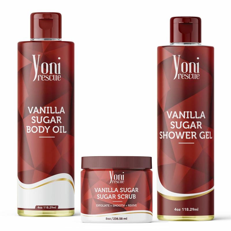 Vanilla Sugar Trio Bundle - Shower Gel + Body Oil + Sugar Scrub