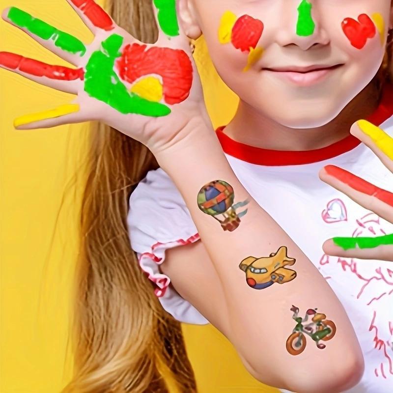 Cartoon Car Pattern Temporary Tattoo Sticker, 10pcs pack Waterproof Arm Tattoo Stickers for Children, Body Decoration for Kids & Adults