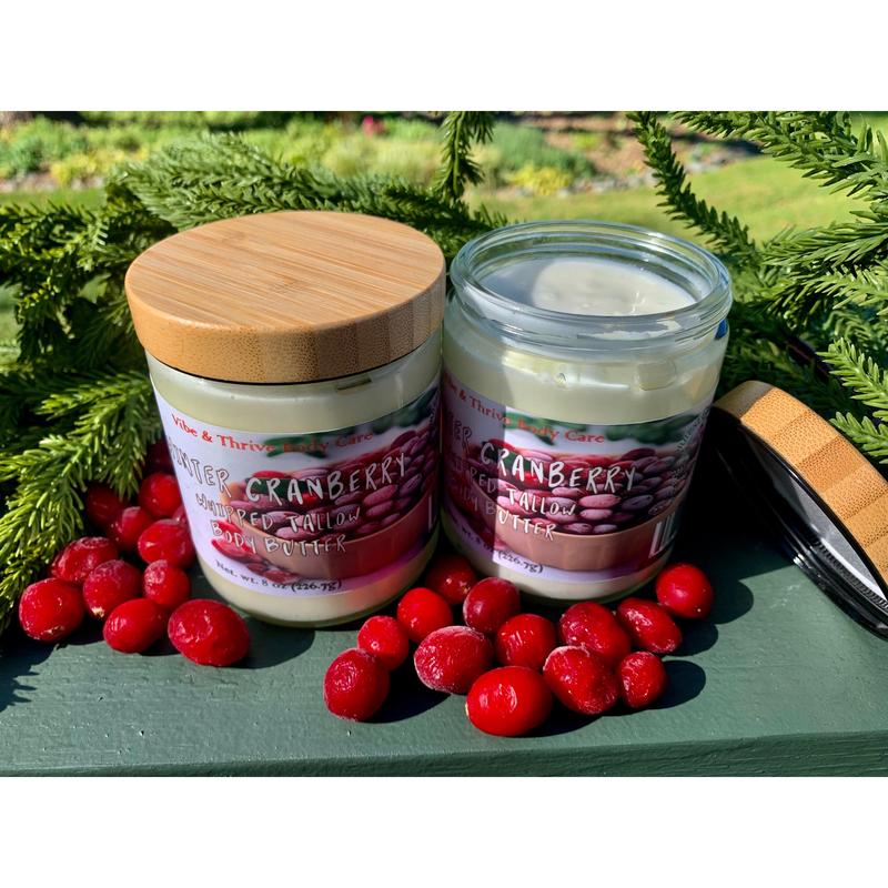 Winter Cranberry Whipped Tallow Body Butter - Moisturizer