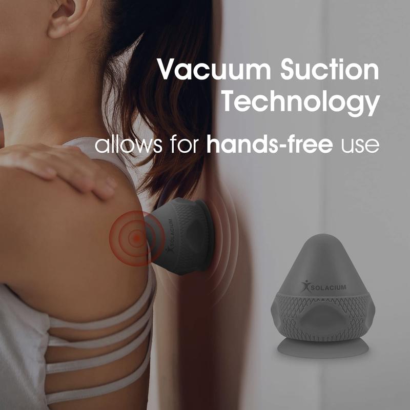 Solacium Mountable Massage Therapy Tool - Multi-Surface Suction Cup Wall Massage Tool for Sore Muscles, Myofascial Release, Stress Relief, Trigger Point and Deep Tissue Massage (Gray)