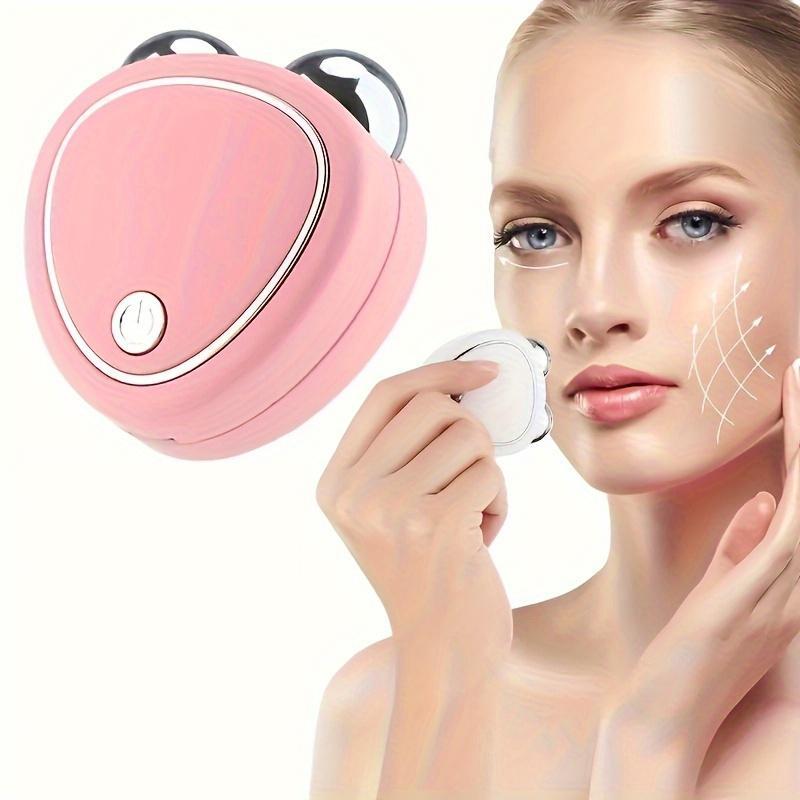 Portable Facial Microcurrent Beauty Instrument, Double Wheel Facial Skin Lifting & Firming Massager, Professional Facial Thinning Instrument for Women