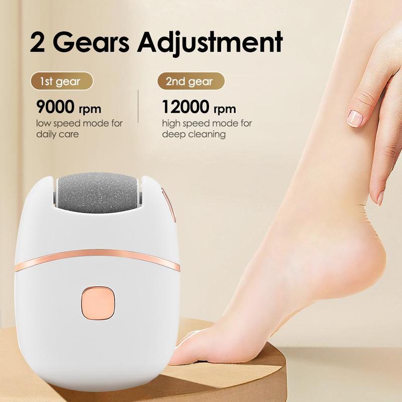 Electric Foot File, 1 Box Rechargeable Foot Callus Remover, 2 Speed Adjustment Foot File Tool, Professional Pedicure Tool for Home & Salon Use