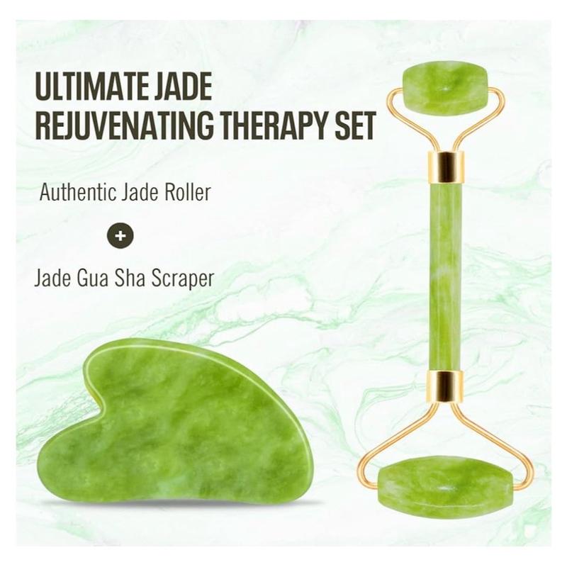 Jade Roller & Gua Sha Facial Tools for Anti-Aging and Skin-Care, Cooling, Slimming & Firming - Skincare, Comfort