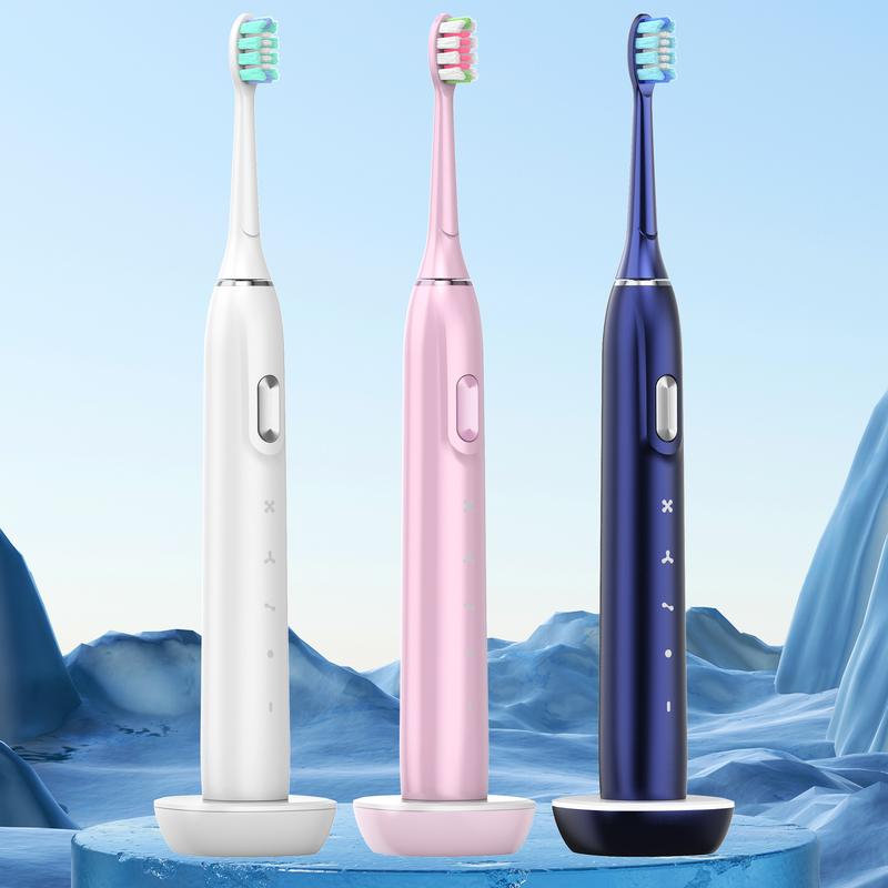 Joyye Electric Toothbrush with 4 Replacement Heads, 4 Cleaning Modes, IPX7 Waterproof, Low Noise - Available in Three Colors