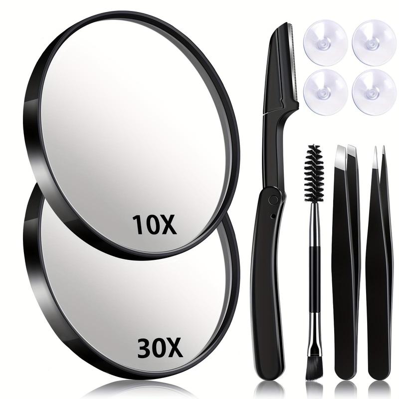 Magnifying Mirror & Eyebrow Tweezer Set, Magnified Makeup Mirrors with Tweezers, Daily Beauty Tool Kit