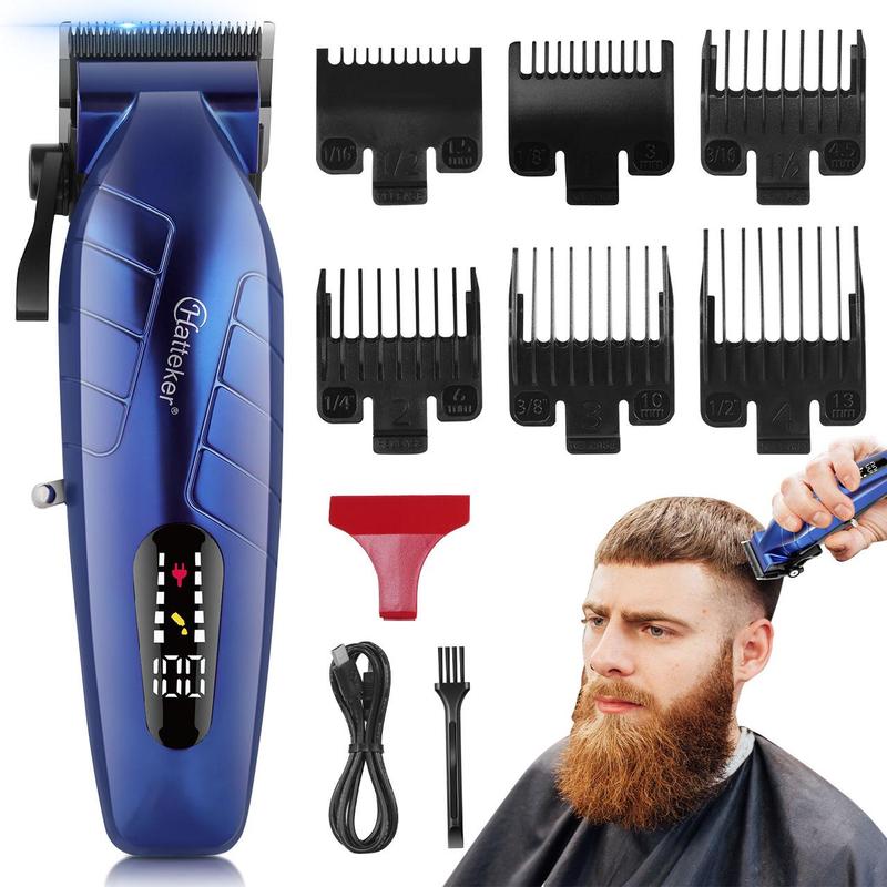 Portable Hair Clipper, 1 Set Rechargeable Hair Trimmer with Limited Comb & Charging Cable & Cleaning Brush & Charge, Great Gifts for Men