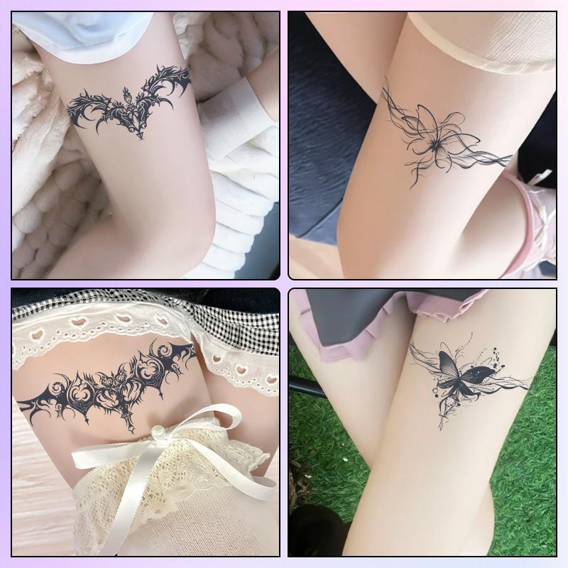 Fake Tattoo Sticker, 6 Counts set Long Lasting Fake Tattoo Sticker, Body Art Decoration For Women & Girls