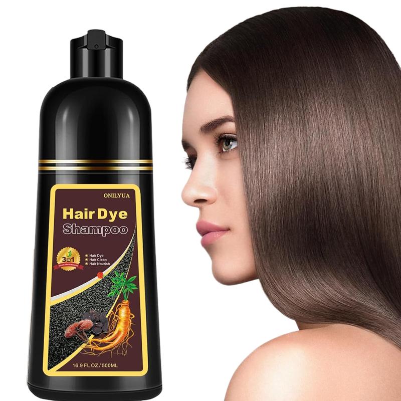 Onilyua Natural Plant Hair Dye Shampoo 3-in-1, Long-lasting Quick Dark Brown Hair Dye, Various Colors, Ammonia Free, Instant Unisex Mid Type Haircare