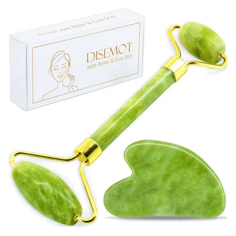 Jade Roller & Gua Sha Facial Tools for Anti-Aging and Skin-Care, Cooling, Slimming & Firming - Skincare, Comfort