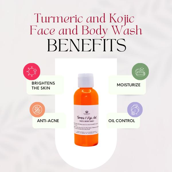 Turmeric and Kojic Body Wash 2 oz Sample Size - Body Care Skincare   Cleansing Soap