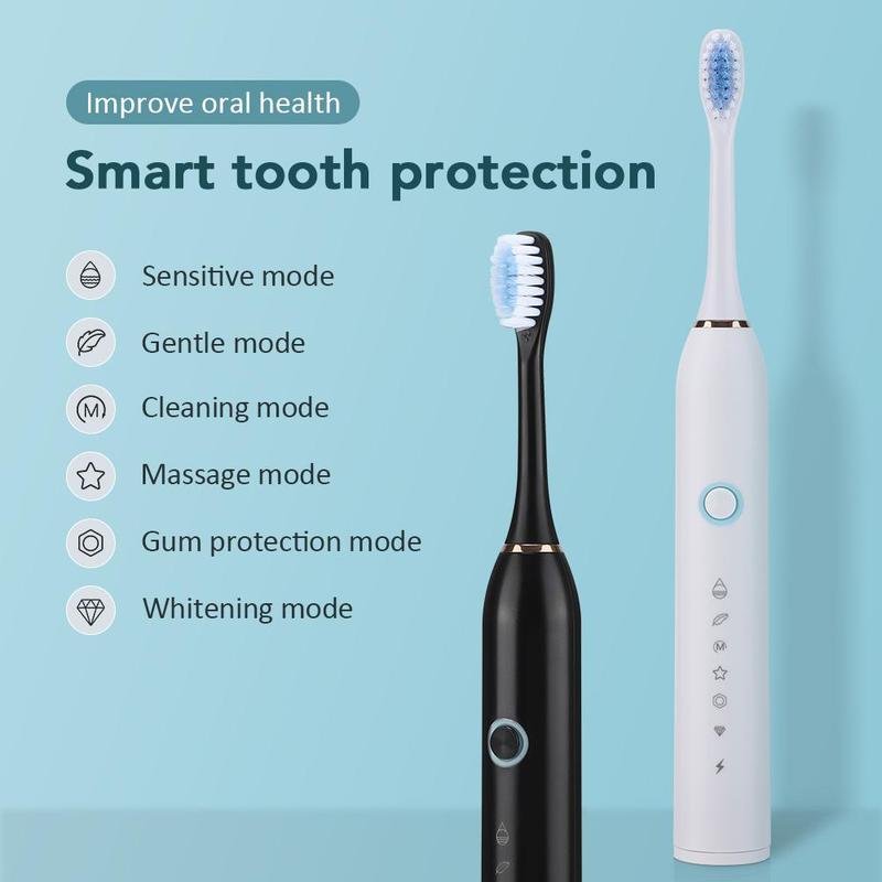 Electric Toothbrush Set, Portable Toothbrush with Replacement Toothbrush Heads, Oral Care Product for Adults, Oral Hygiene Products, Christmas Gift