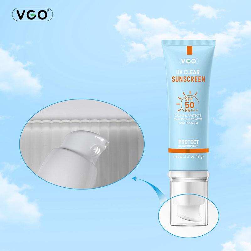 VGO-Buy one get one free Moisturizing Sun Cream SPF 50 PA+++ 48g Facial Lightweight Skincare Sunscreen Makeup Skin Repair