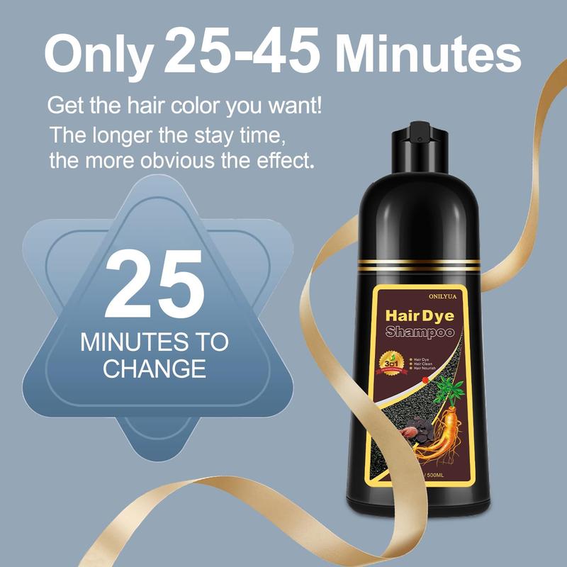 Herbal Hair Color Shampoo:Instant Gray Cocerage+99.99%-Choose Your Shade!Hair Dye Shampoo Haircare Product black dye