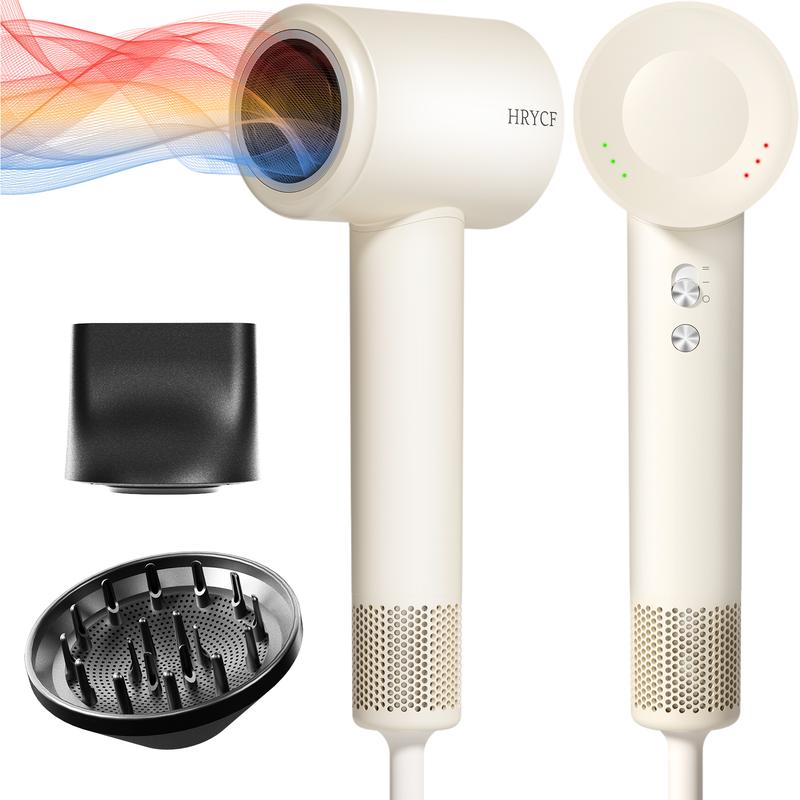 Hair Dryer, 110000 RPM Professional High-Speed Blow Dryer 500 Millions Negative Ionic Care Hair Dryer for Fast Drying, Low Noise Thermo-Control Hairdryer, Travel with Magnetic Diffuser & Nozzle