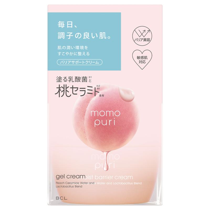 BCL - Momo Puri Moist Barrier Cream 80ml  | REPLENISH SKIN BARRIER WITH JAPANESE PEACH CERAMIDE WATER, MADE IN JAPAN