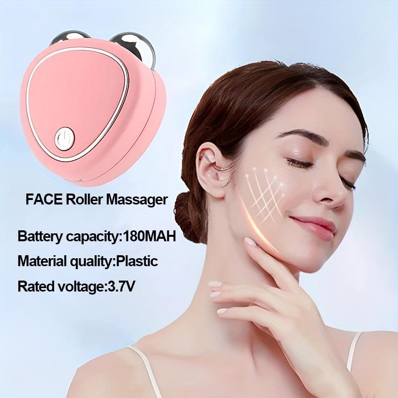 Portable Facial Microcurrent Beauty Instrument, Double Wheel Facial Skin Lifting & Firming Massager, Professional Facial Thinning Instrument for Women