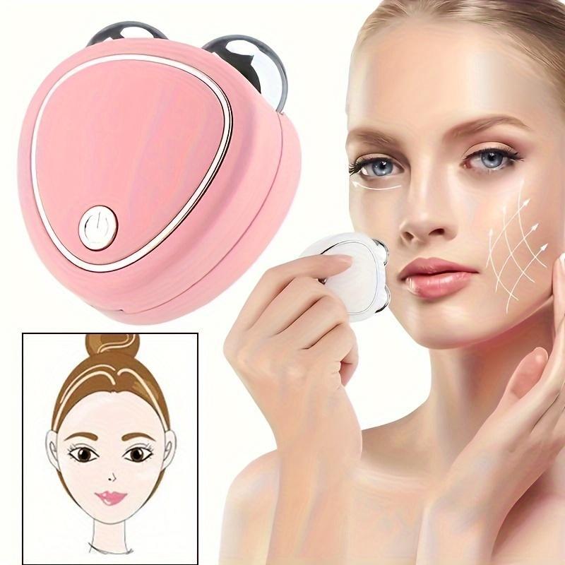 Portable Facial Microcurrent Beauty Instrument, Double Wheel Facial Skin Lifting & Firming Massager, Professional Facial Thinning Instrument for Women