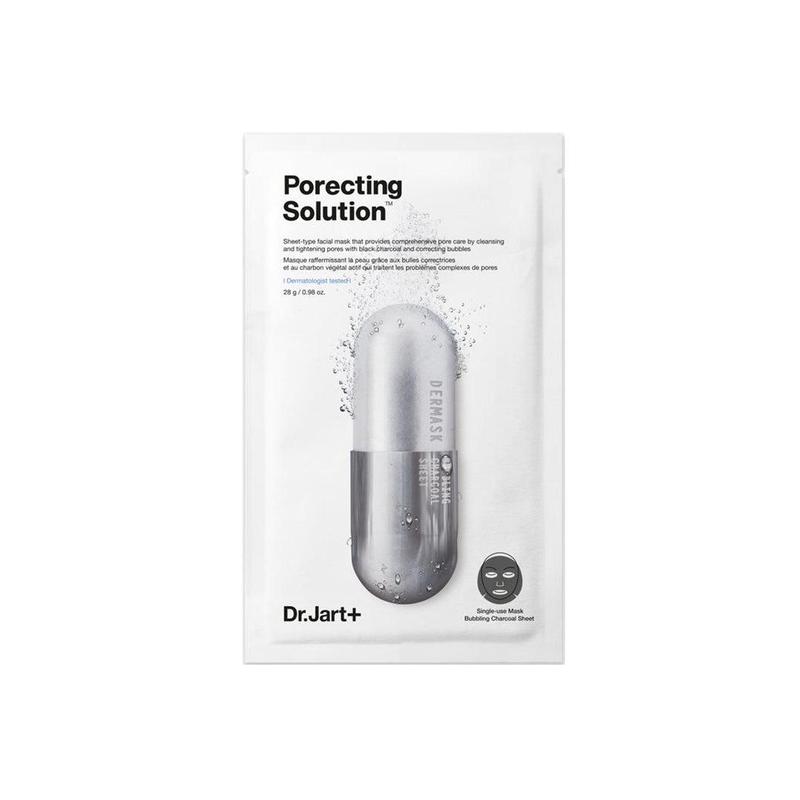 [ DR.Jart+ ] Porecting Solution Bubbling Charcoal Sheet Mask (5 Sheets) Peel Skincare Calcium Cleansing Eucalyptus Pore Care Salicylic Serum Skin Repair Comfort