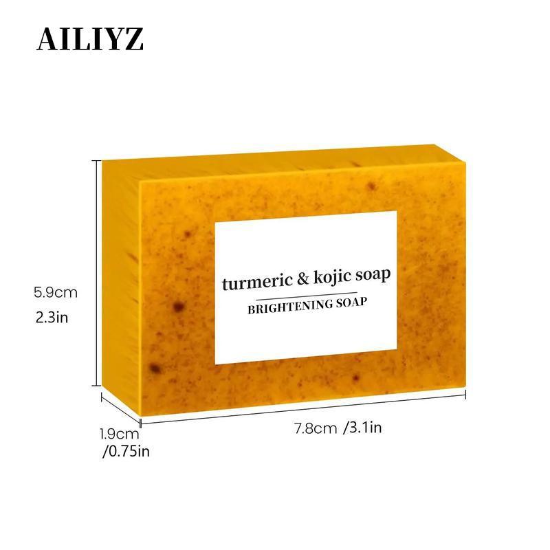 AILYZ 2 PCS Lemon Turmeric&Kojic Acid Brighetning Soap, KoJic Acid Soap