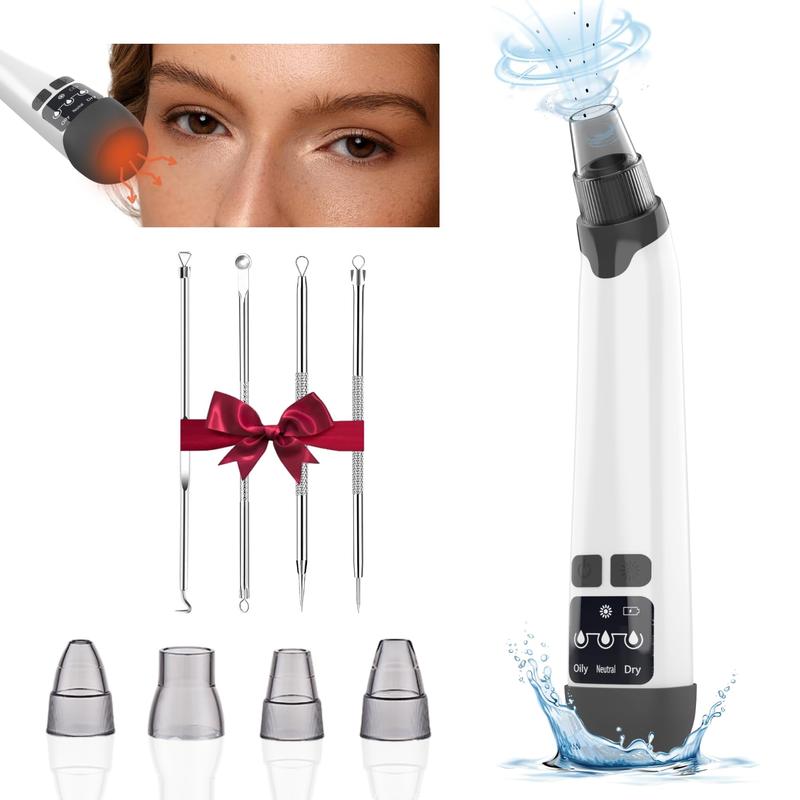 Blackhead Remover Vacuum - Black Head Remover for Face,Blackhead Extractor Tool with 3 Adjustable Suction Levels,4 Probes,USB Interface Type Pore Vacuum,Suitable for Women and Men (White) powerful suction glass rose bottle christmas 2024 ornament