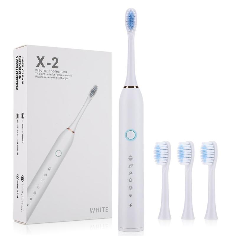 Electric Toothbrush Set, Portable Toothbrush with Replacement Toothbrush Heads, Oral Care Product for Adults, Oral Hygiene Products, Christmas Gift