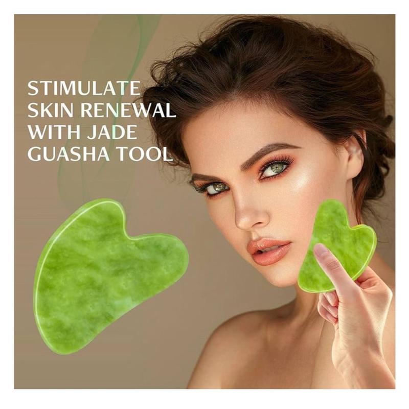 Jade Roller & Gua Sha Facial Tools for Anti-Aging and Skin-Care, Cooling, Slimming & Firming - Skincare, Comfort