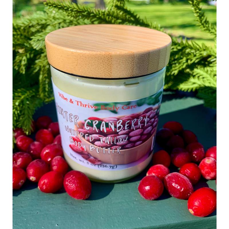 Winter Cranberry Whipped Tallow Body Butter - Moisturizer