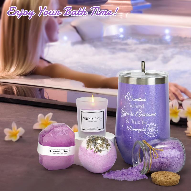 Self Care Spa Gifts Basket(10 Pcs) for Women - Get Well Soon, Birthday, and Unique Christmas Gifts Idea  Lavender Scent Relaxation Set for Mom, Friends, Wife