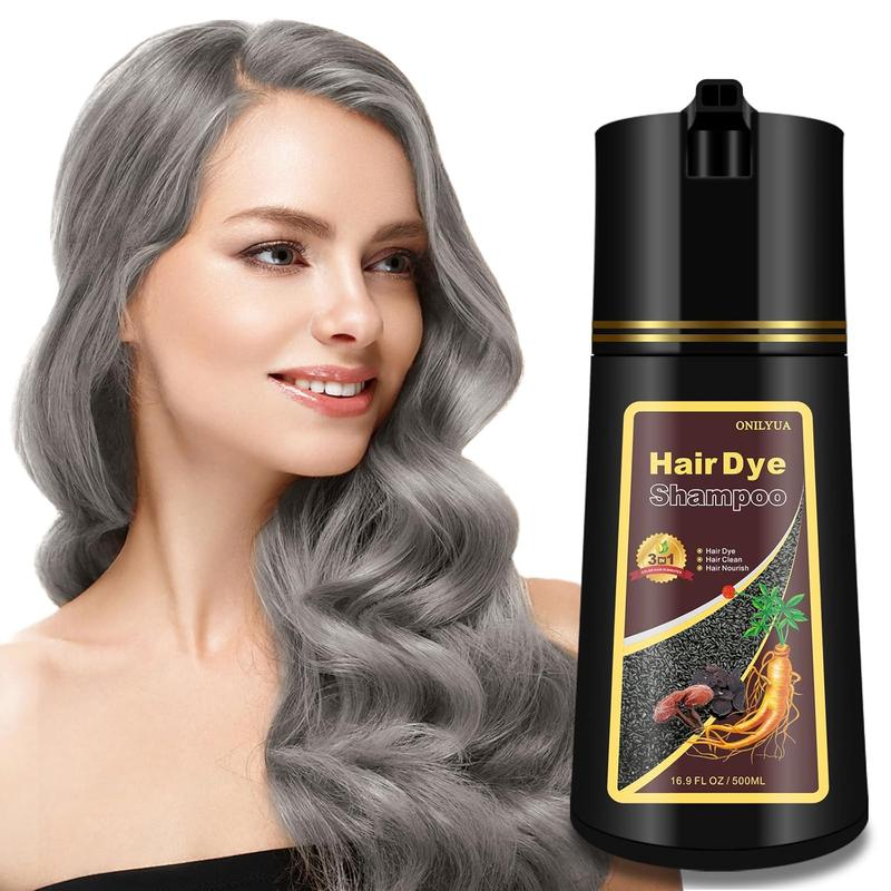 Silver Gray Hair Dye Shampoo, Instant Hair Color Shampoo, Color Shampoo Hair Dye for Women Men, Lasting Shampoo Para Canas, Champu Para Canas 16.90 Fl Oz