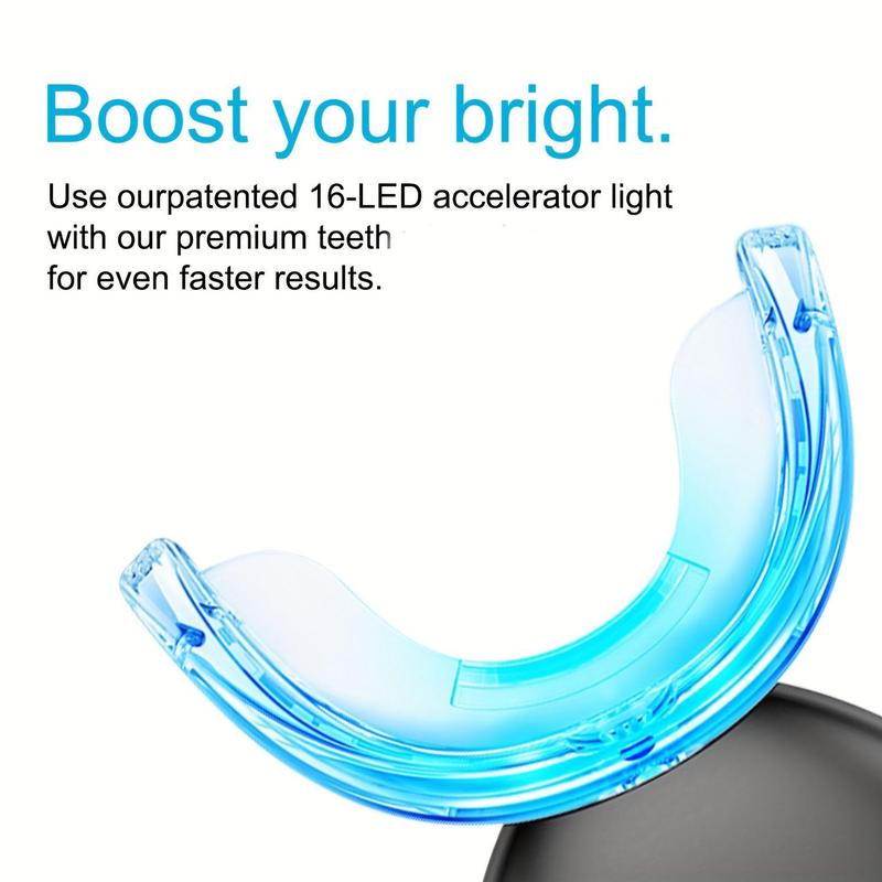 LED Blue Light Teeth Brightening Kit, 1 Set Including 4X Carbamide Peroxide Teeth Gel, Safety Enamel, Gum, Tooth Care Led Light, Dental Tools High-end Gift