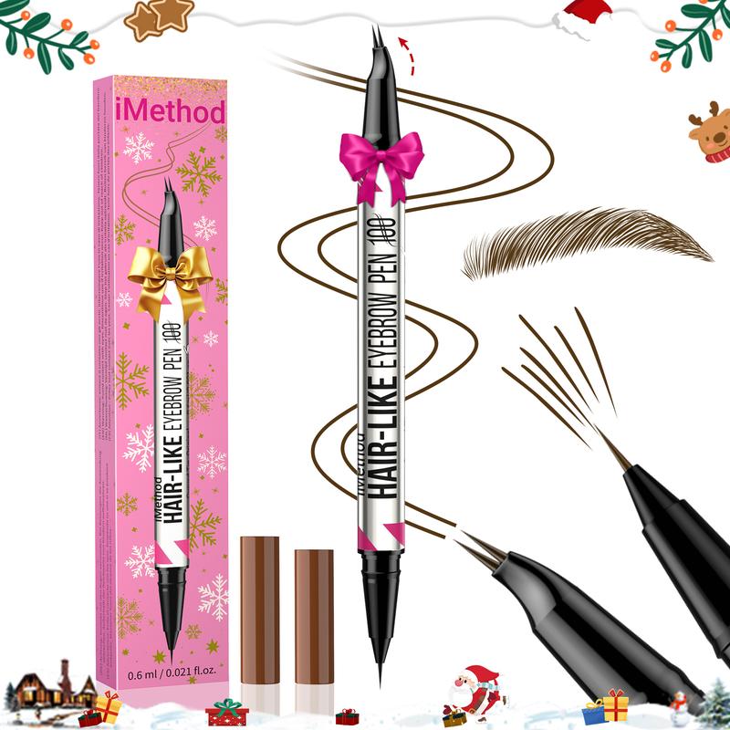 [Christmas Limited Edition] iMethod Curved Eyebrow Pen - Microblading Brow Pencil, Brow Pen 2-in-1 Dual-Ended Brow Pen with Micro-Fork-Tip Applicator