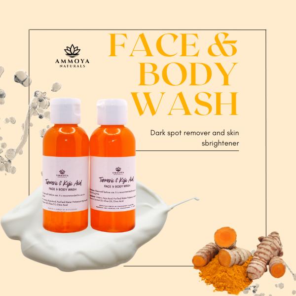 Turmeric and Kojic Body Wash 2 oz Sample Size - Body Care Skincare   Cleansing Soap