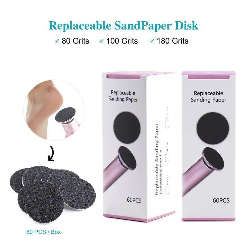 Replacement Sanding Paper, 2 Boxes Disposable Sanding Paper, Foot File Replacement Disc, Manicure & Pedicure Tool for Men & Women